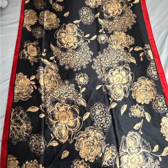 Floral Print Fabric in Black and Cream - Picture 2 of 5